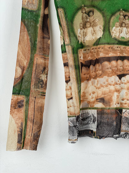 Jean Paul Gaultier 1990s Doll/Teddy Museum Turtleneck Mesh Longsleeve