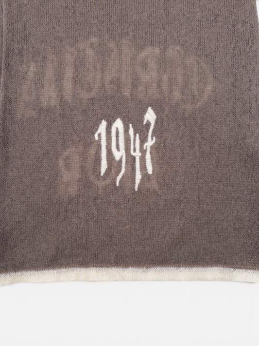 Dior by Galliano SS02 Fuzzy ‘Gothic’ Logo Embroidery Scarf – photo 4