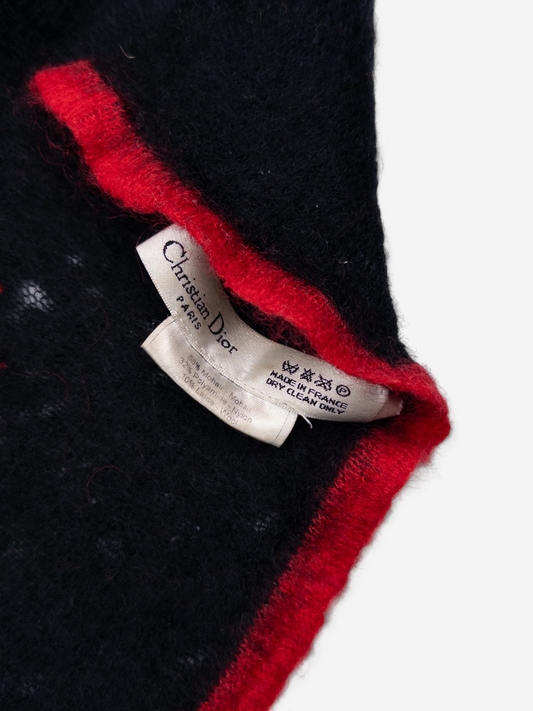 Dior by Galliano SS02 Fuzzy ‘Gothic’ Logo Embroidery Scarf – photo 6