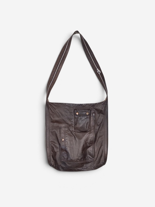 Dries van Noten Leather Backzip Cargo Crossbody Bag – front view