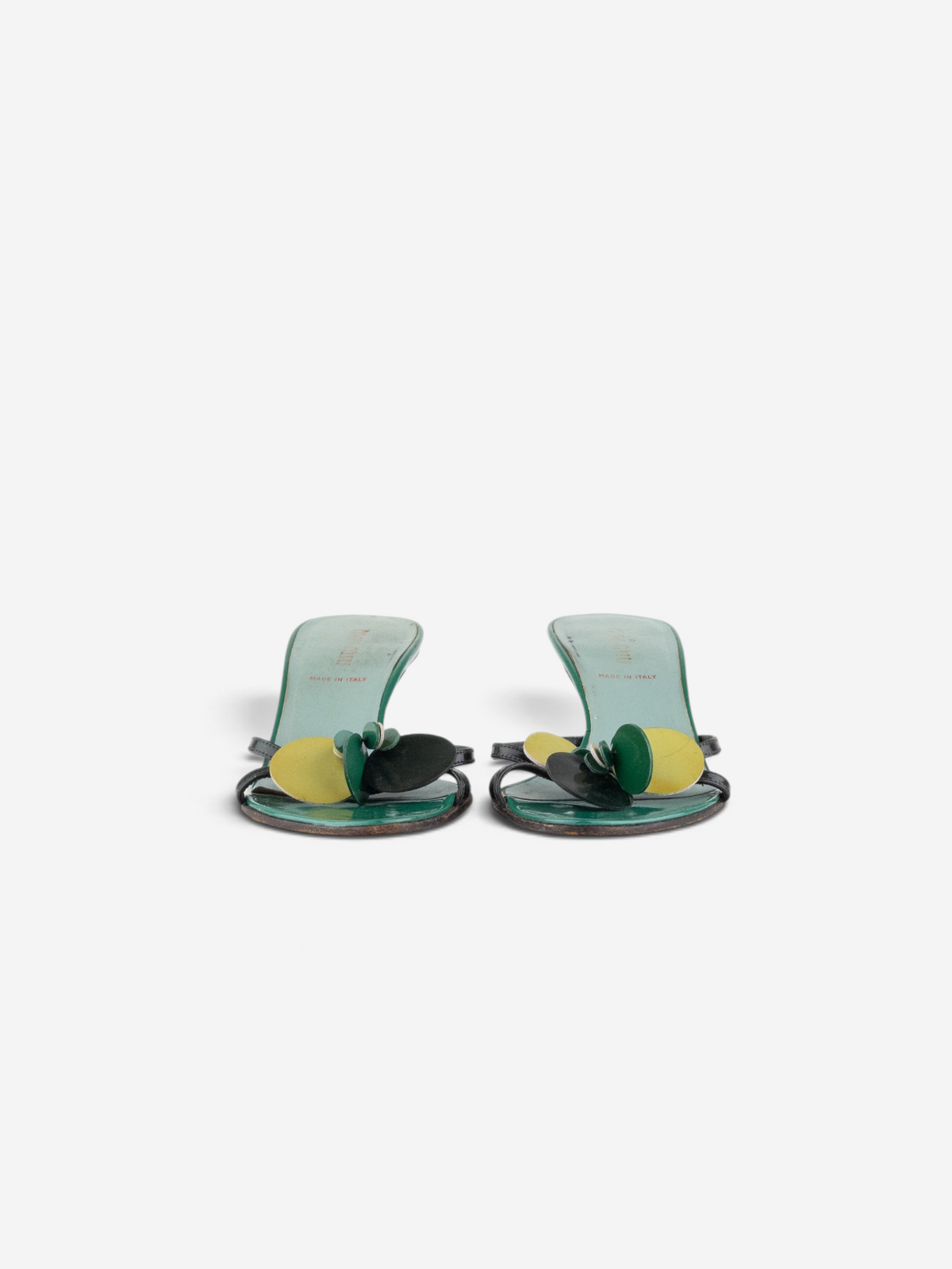 Miu Miu SS03 Foresta Sequin Strappy Sandal Mule Kitten Heels – top view