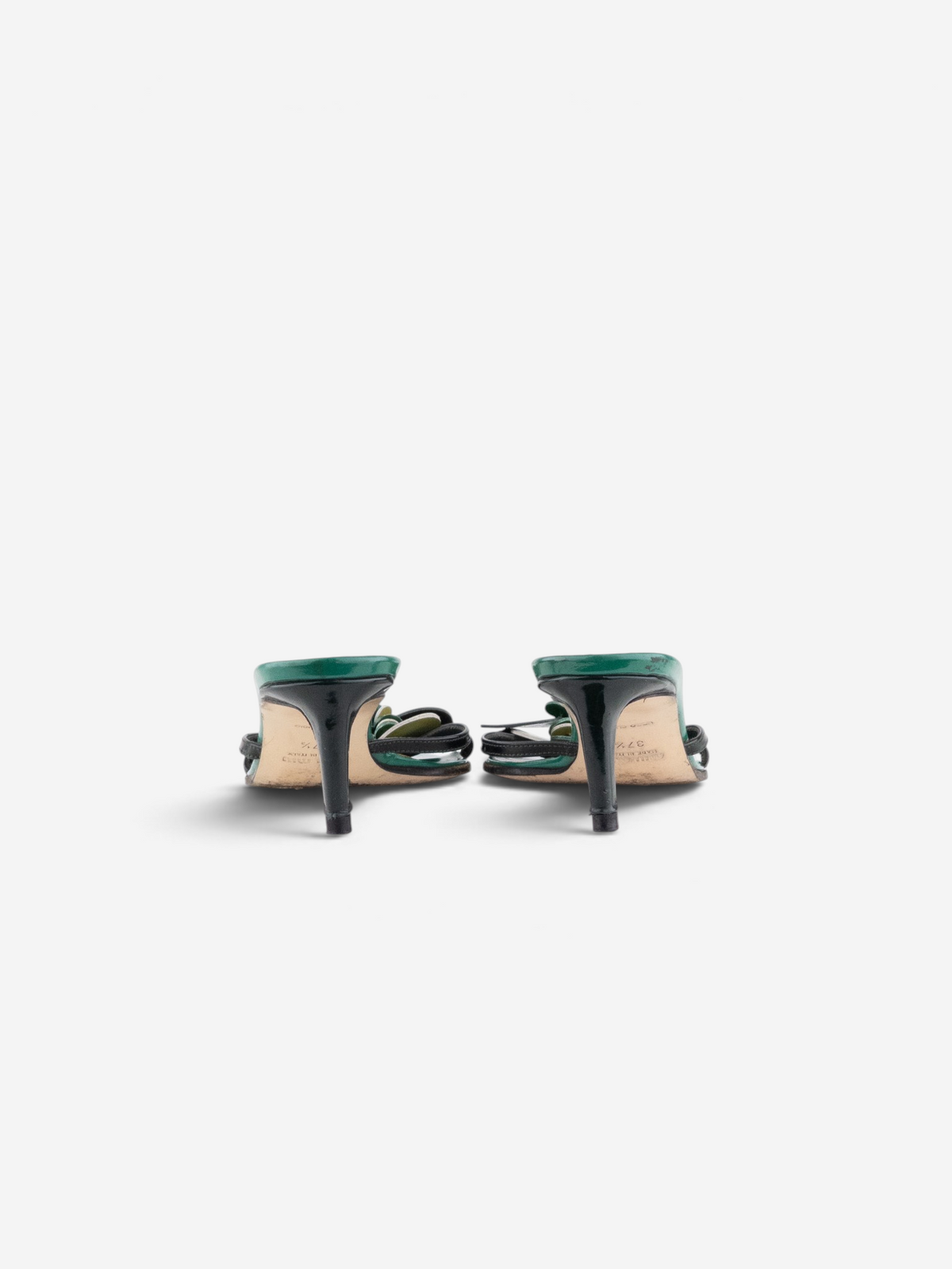 Miu Miu SS03 Foresta Sequin Strappy Sandal Mule Kitten Heels – back view