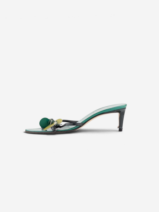 Miu Miu SS03 Foresta Sequin Strappy Sandal Mule Kitten Heels – side view