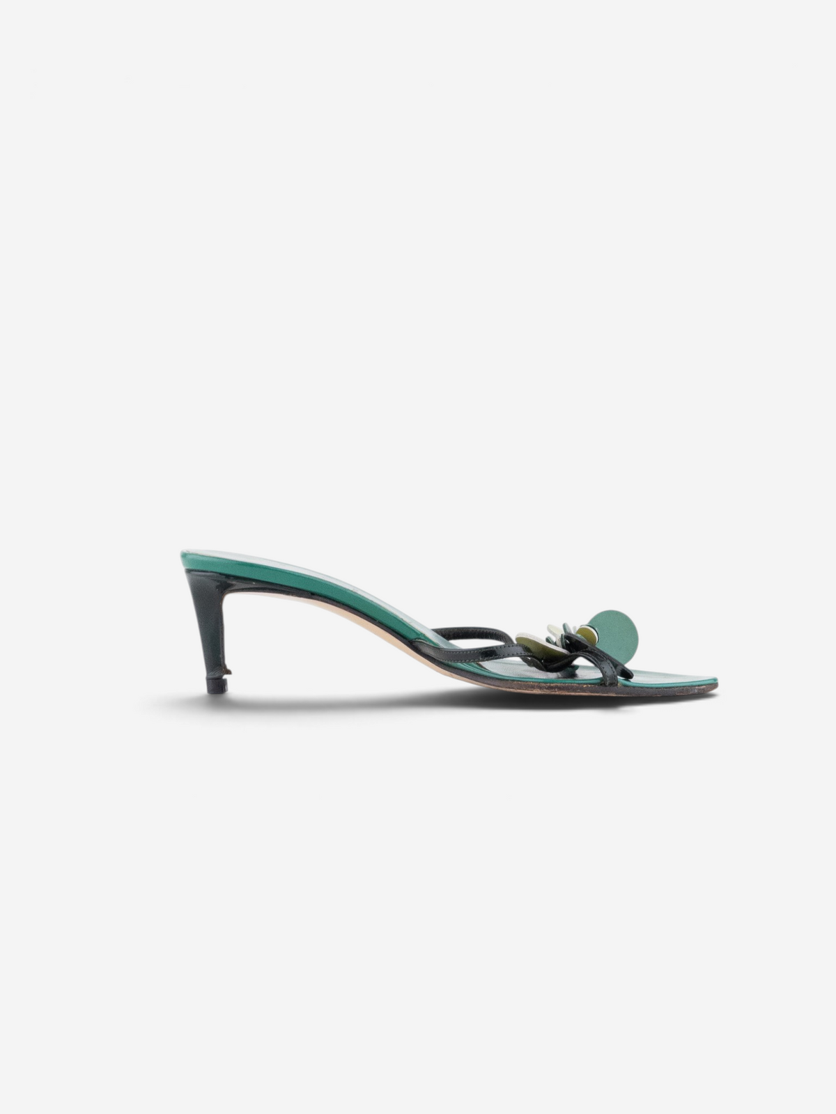 Miu Miu SS03 Foresta Sequin Strappy Sandal Mule Kitten Heels – side view