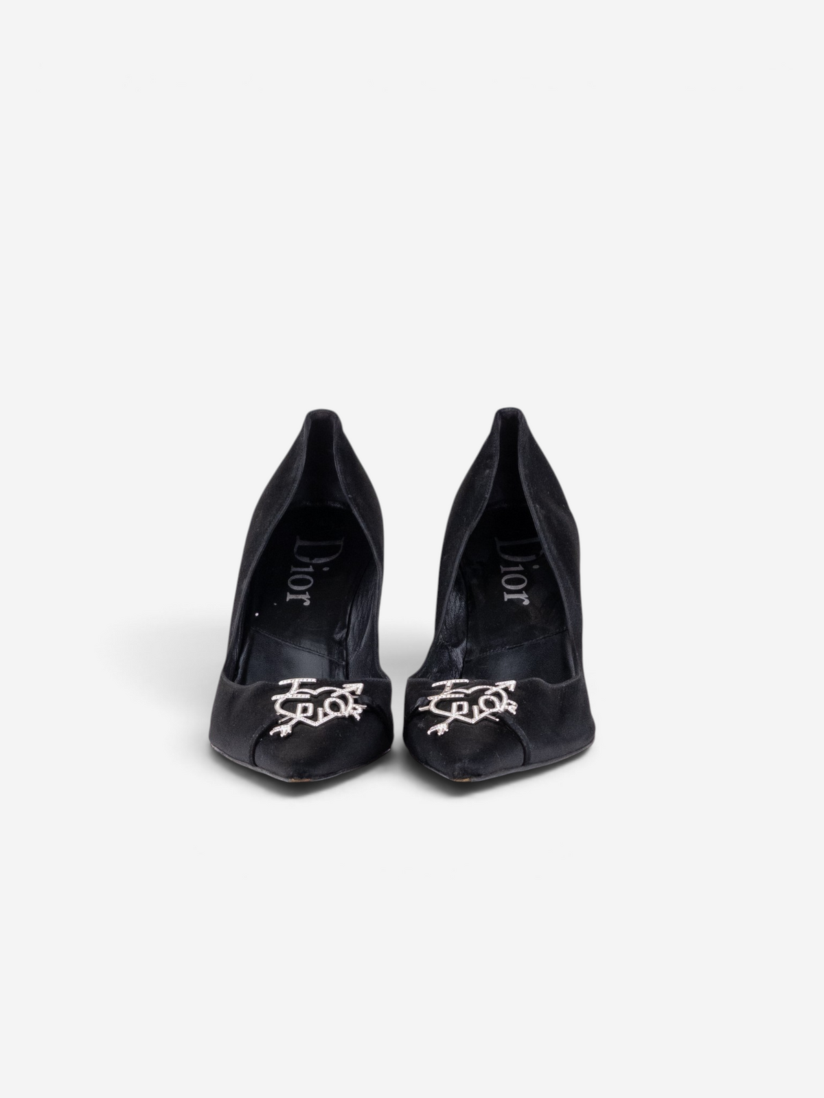 Dior by Galliano AW04 ‘I Love Dior’ Rhinestone Velvet Pump Heels – photo 2