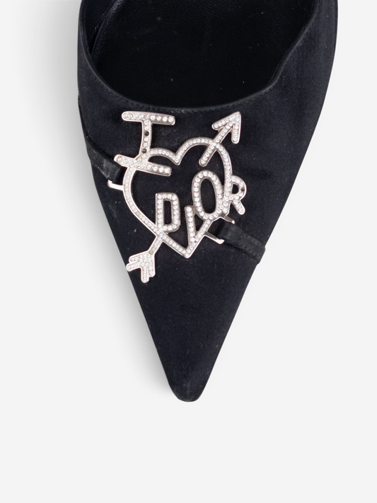 Dior by Galliano AW04 ‘I Love Dior’ Rhinestone Velvet Pump Heels – photo 10