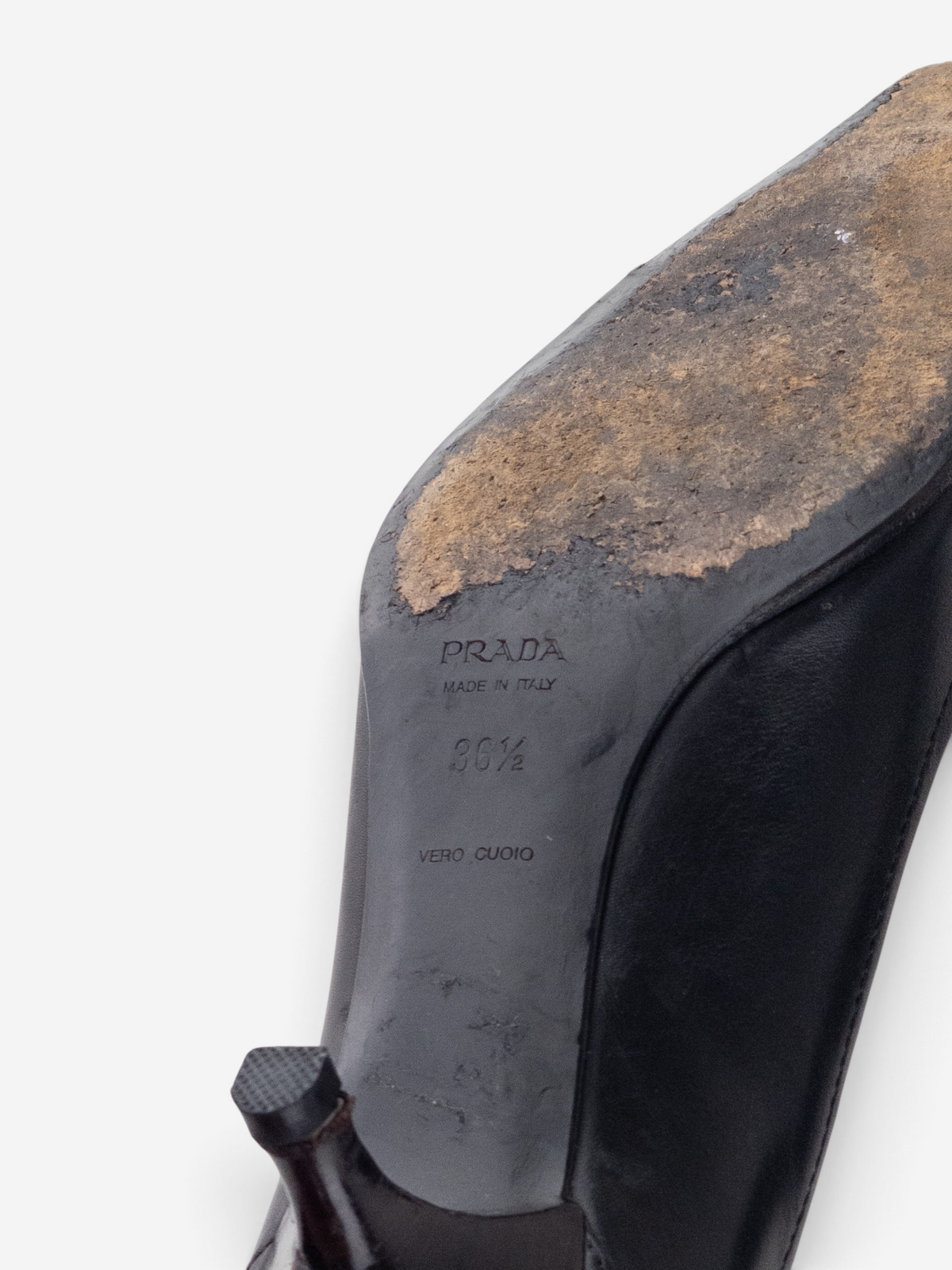 Prada 2000s Square-Toe Large Buckle Kitten-Heel Pumps – photo 9