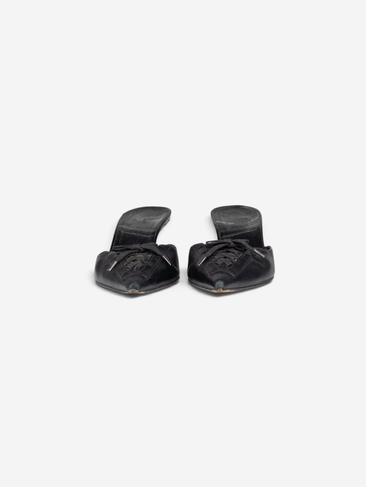 Dior by Galliano SS02 Lace-Up Corset Kitten Heel Mules – top view