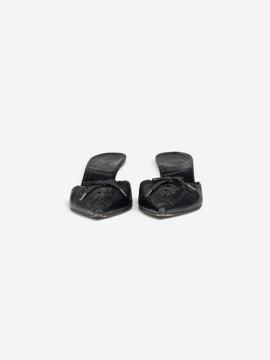 Dior by Galliano SS02 Lace-Up Corset Kitten Heel Mules – top view