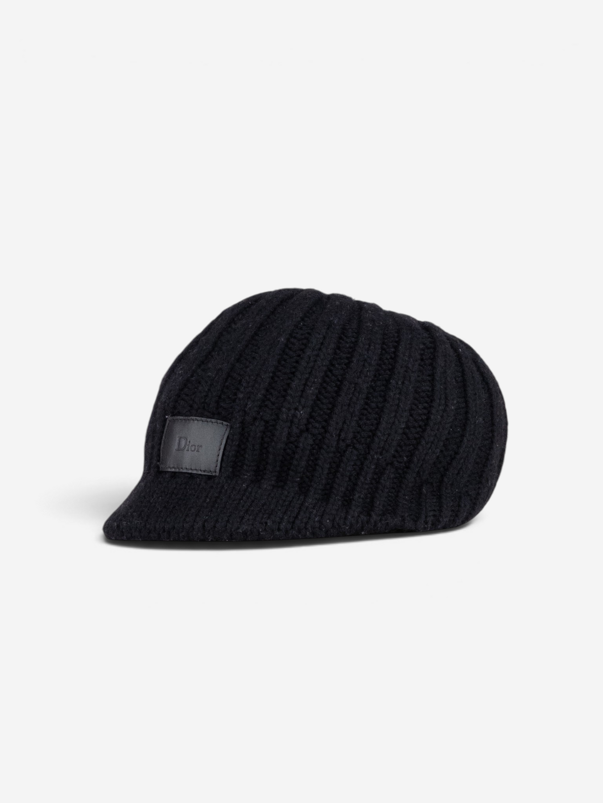 Dior Homme Leather Logo Patch Visor Knit Beanie – photo 2