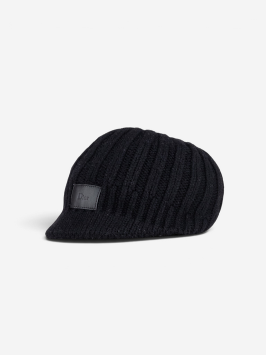 Dior Homme Leather Logo Patch Visor Knit Beanie – photo 2