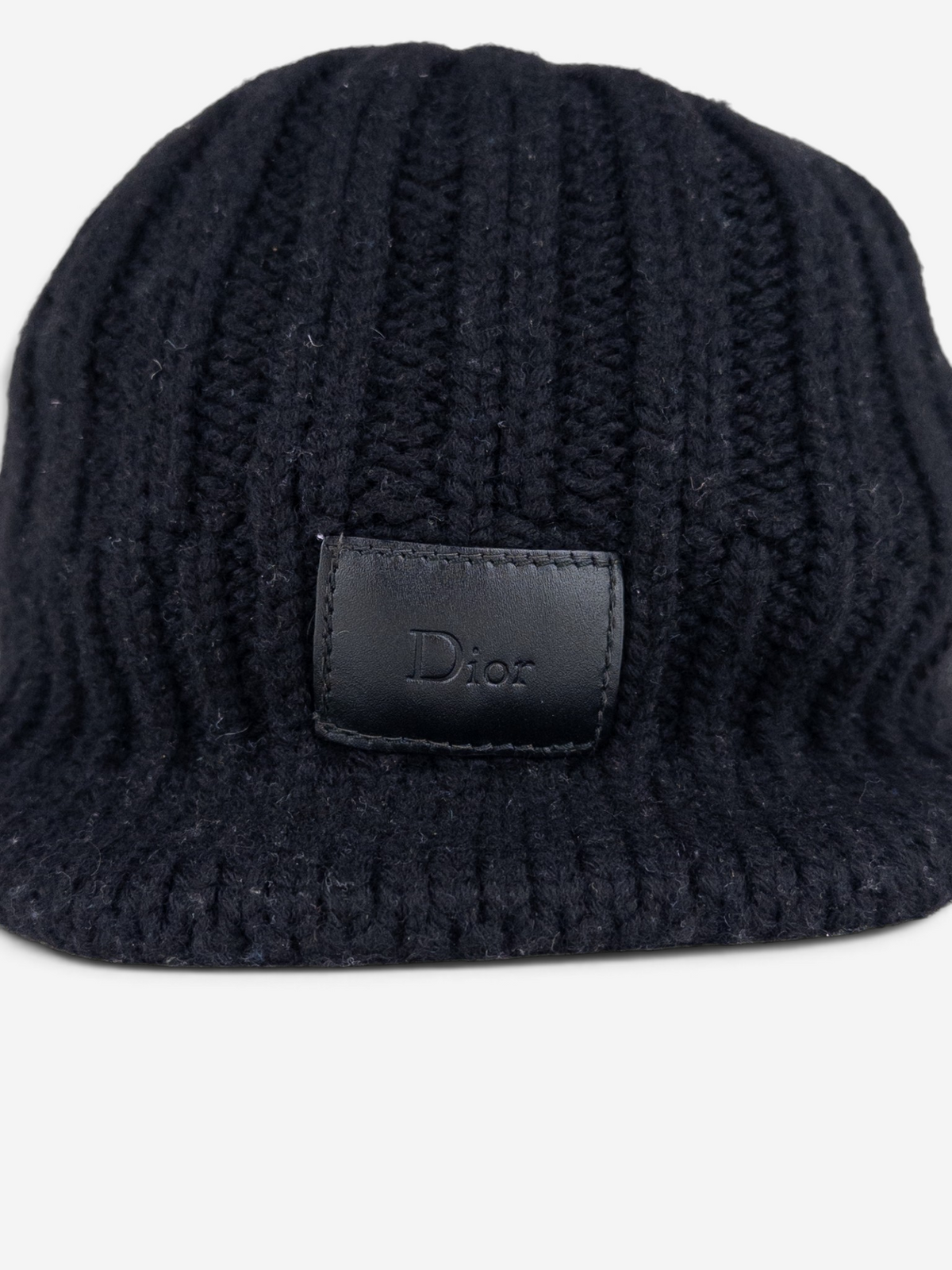 Dior Homme Leather Logo Patch Visor Knit Beanie – photo 4