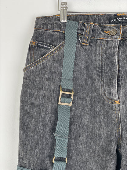 Dolce & Gabbana AW03 Bondage Harness Denim Jeans