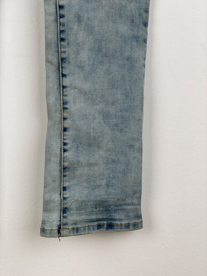 Balmain Repaired Lightwash Biker Denim Jeans
