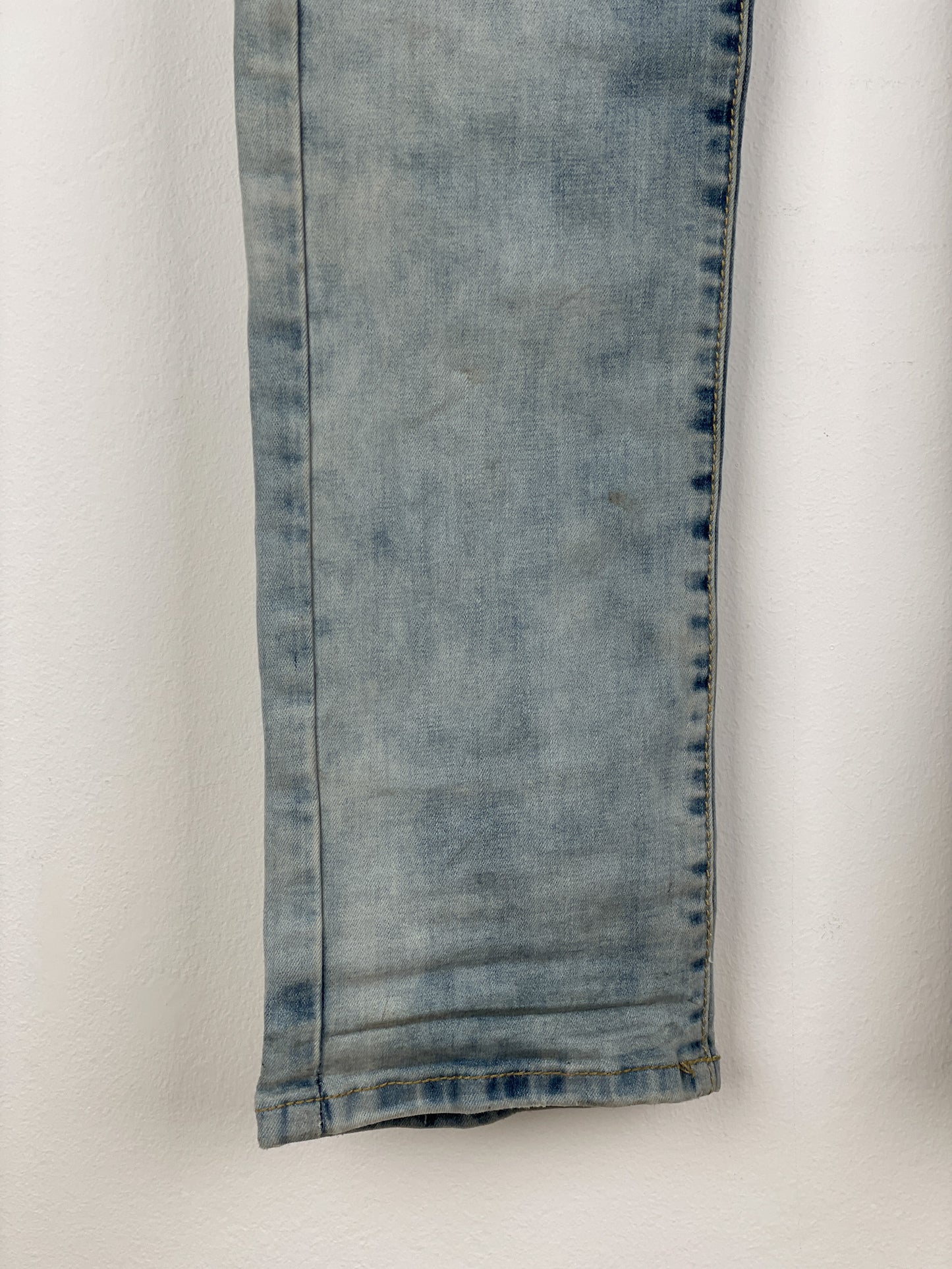 Balmain Repaired Lightwash Biker Denim Jeans