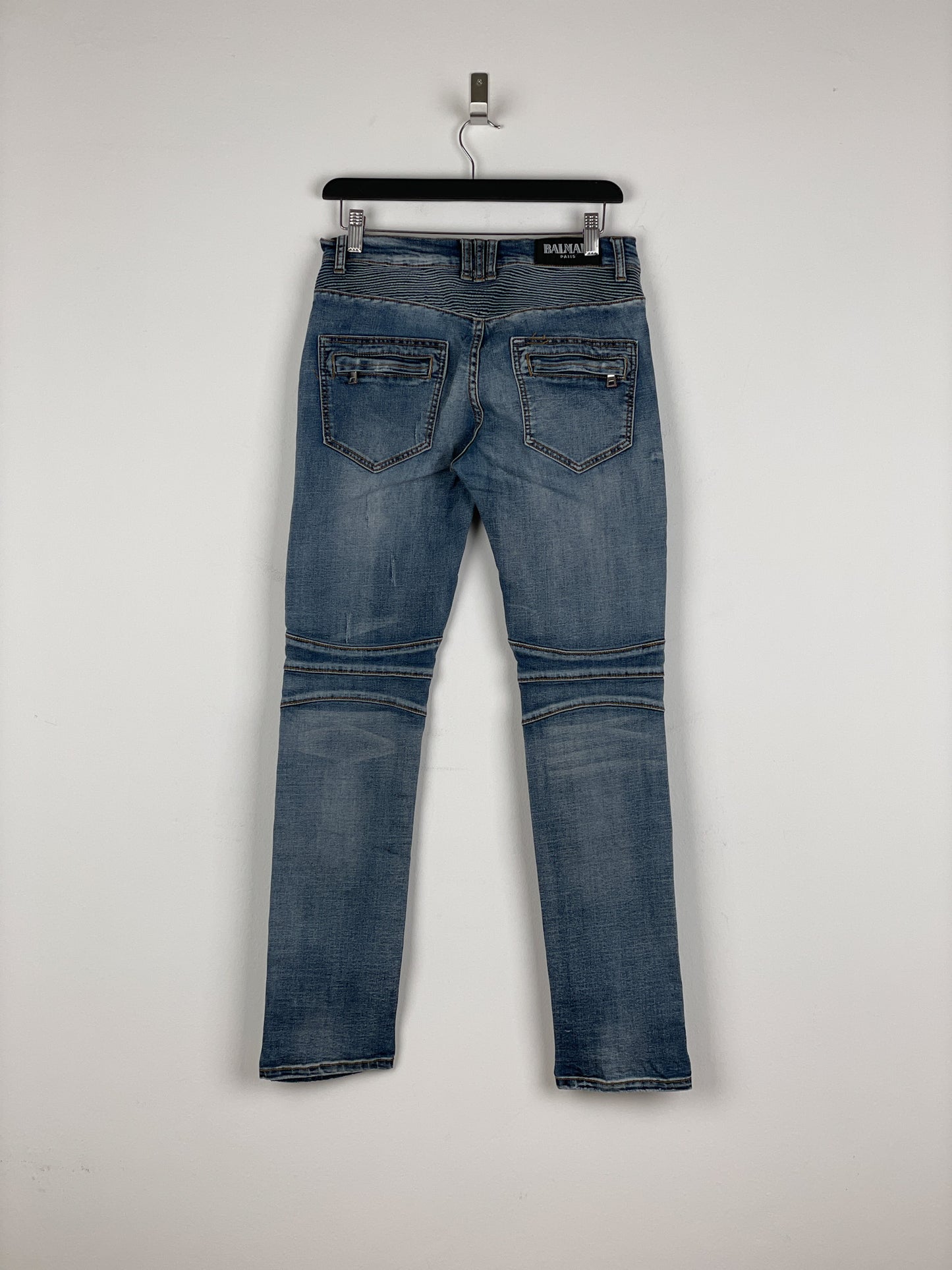 Balmain Distressed Biker Denim Jeans
