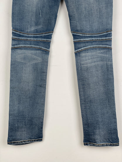Balmain Distressed Biker Denim Jeans