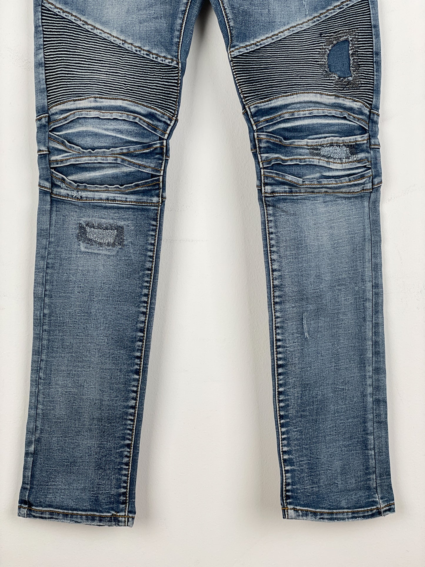 Balmain Distressed Biker Denim Jeans