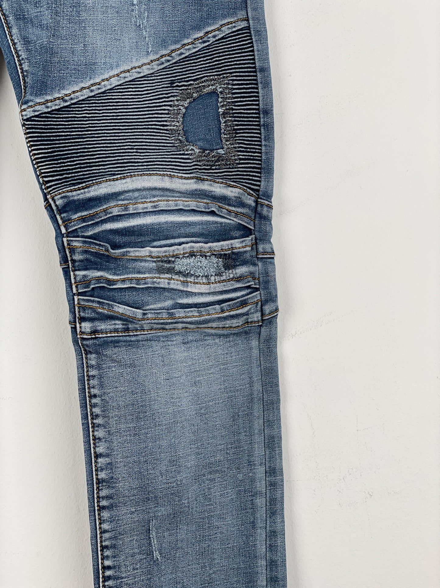 Balmain Distressed Biker Denim Jeans