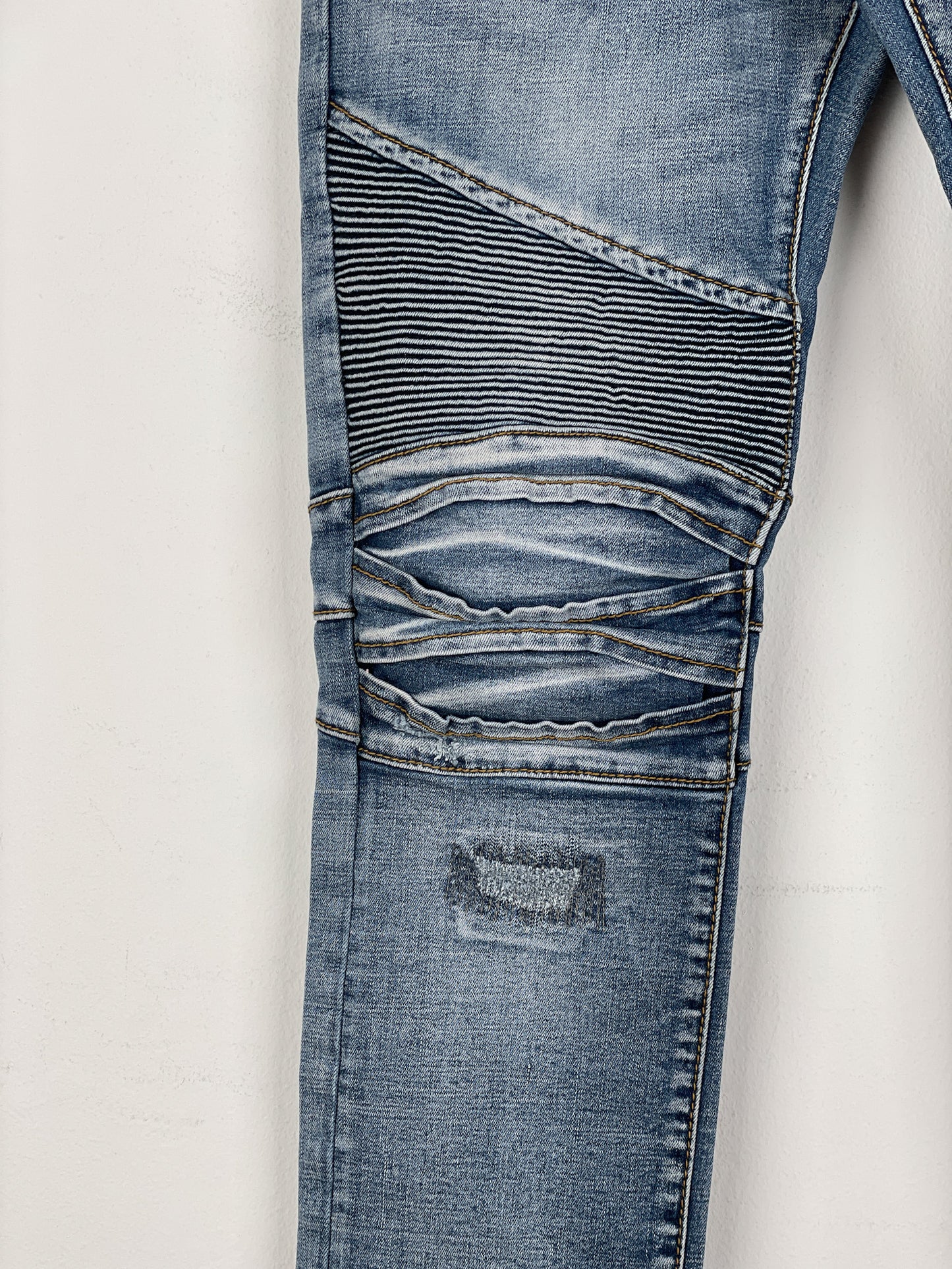 Balmain Distressed Biker Denim Jeans