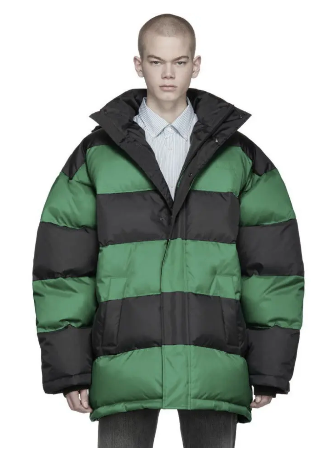 Balenciaga AW18 Oversize Striped Down Puffer Jacket