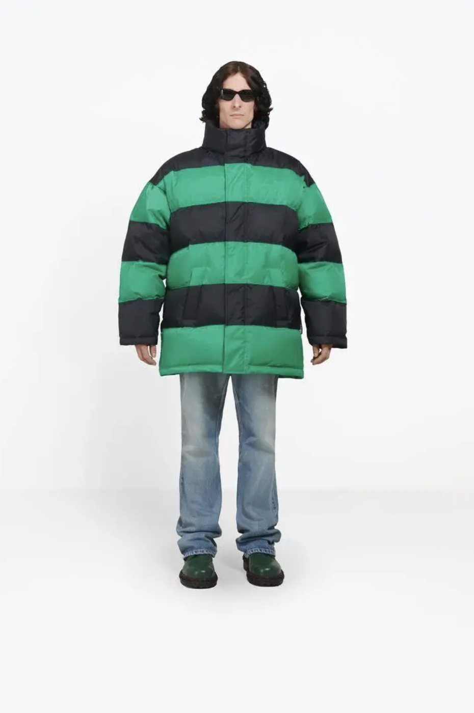 Balenciaga AW18 Oversize Striped Down Puffer Jacket