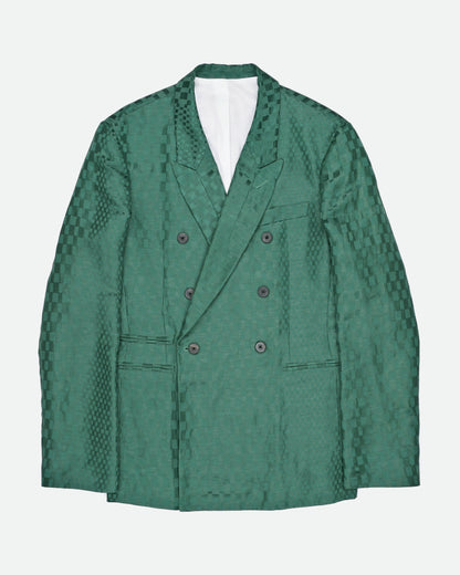 Haider Ackermann Double-Breasted Checked Blazer green