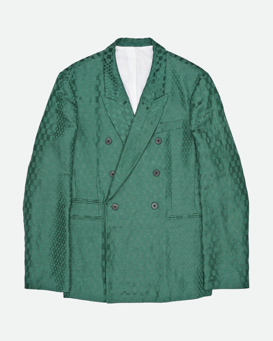 Haider Ackermann Double-Breasted Checked Blazer green