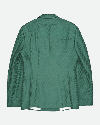Haider Ackermann Double-Breasted Checked Blazer green