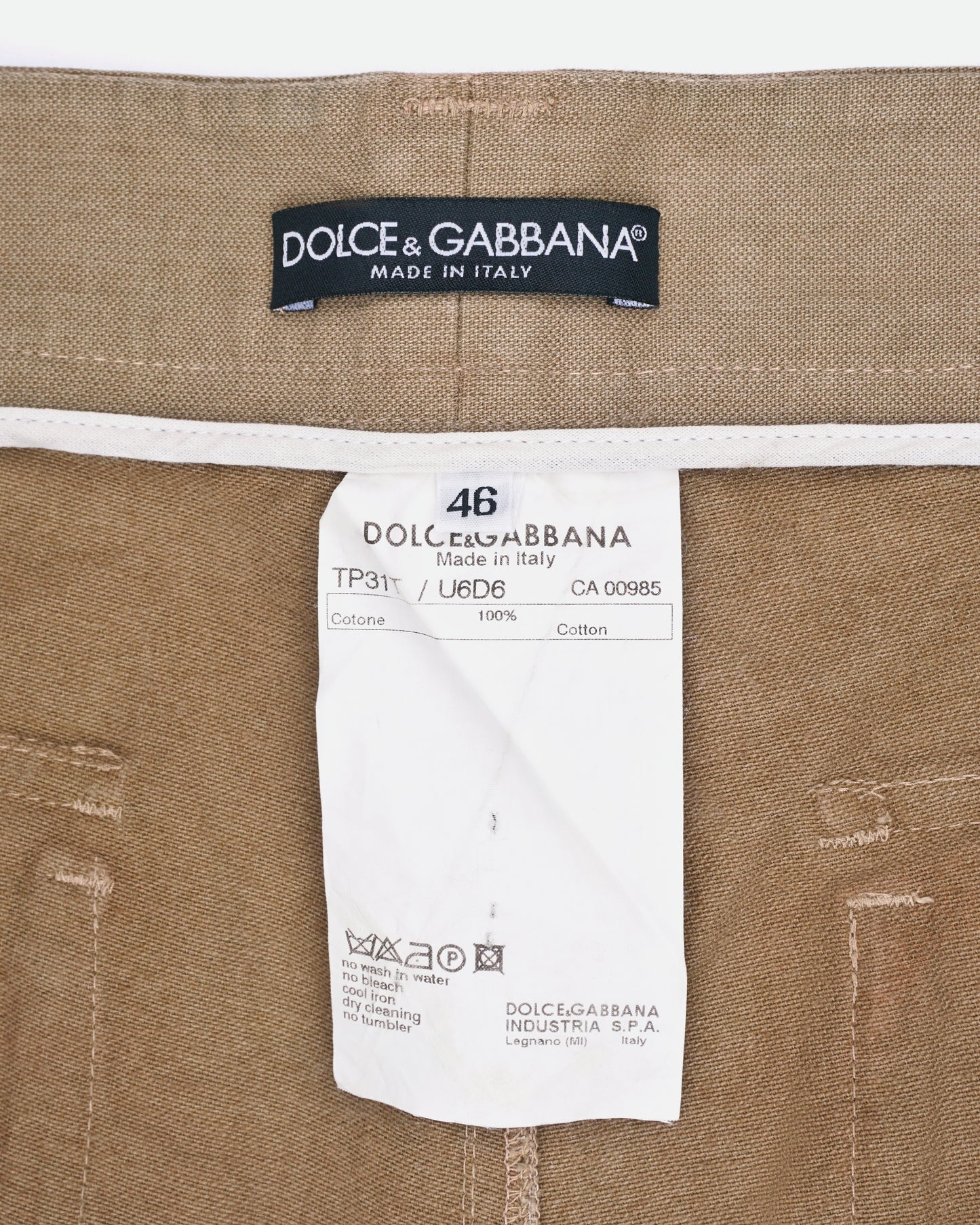Dolce & Gabbana AW03 Side-Lace Bondage Cargo Pants