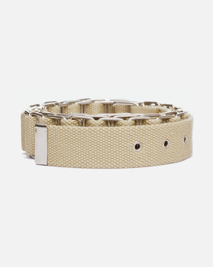 Helmut Lang AW98 Chain Canvas Belt beige