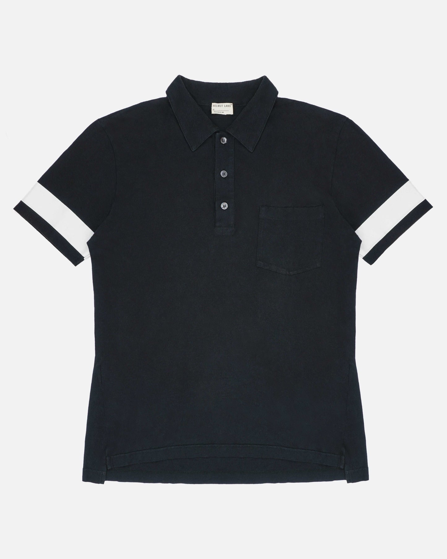 Helmut Lang 1996 Resin Stripe Polo Shirt