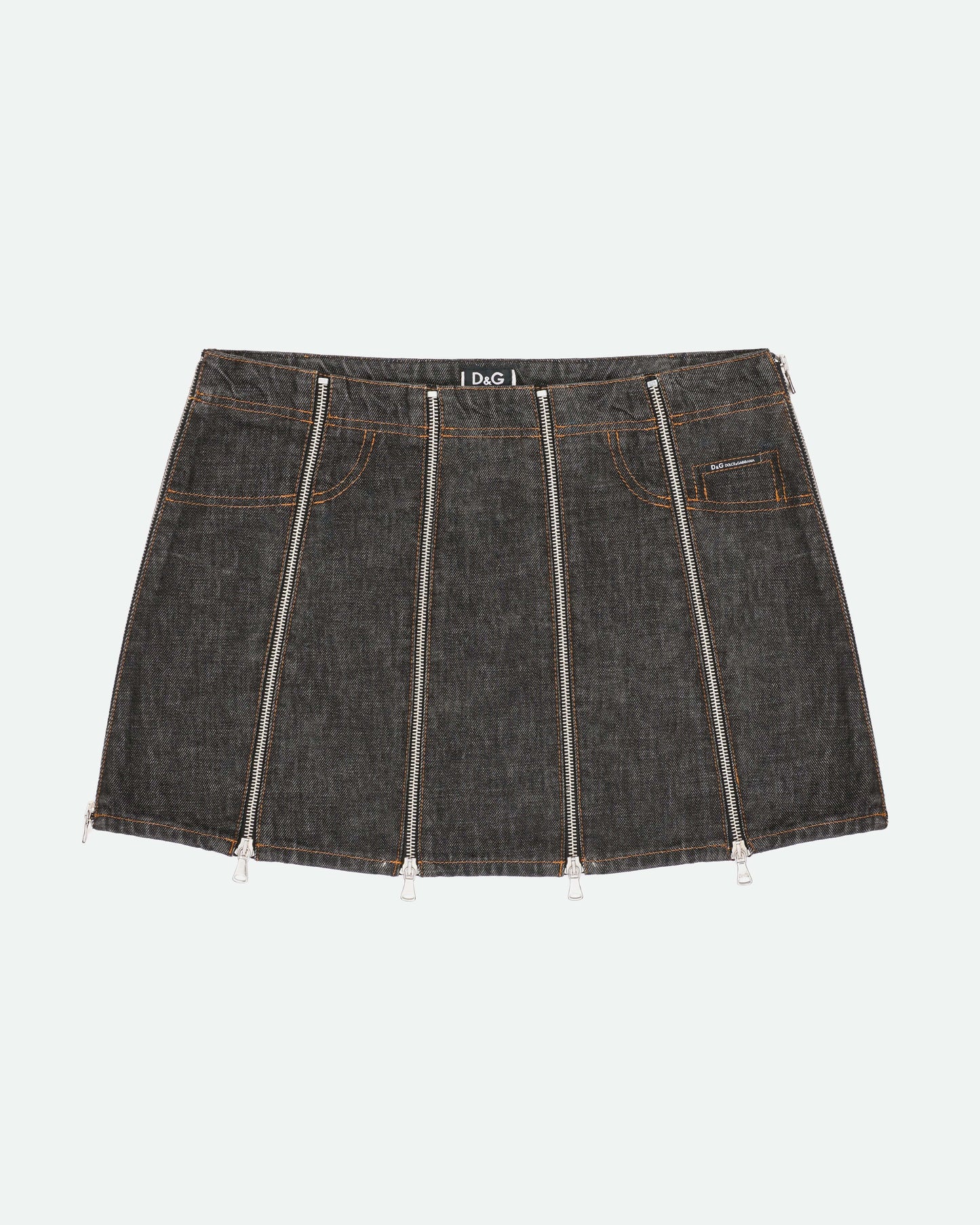 Dolce & Gabbana SS04 Multi-Zipper Denim Skirt
