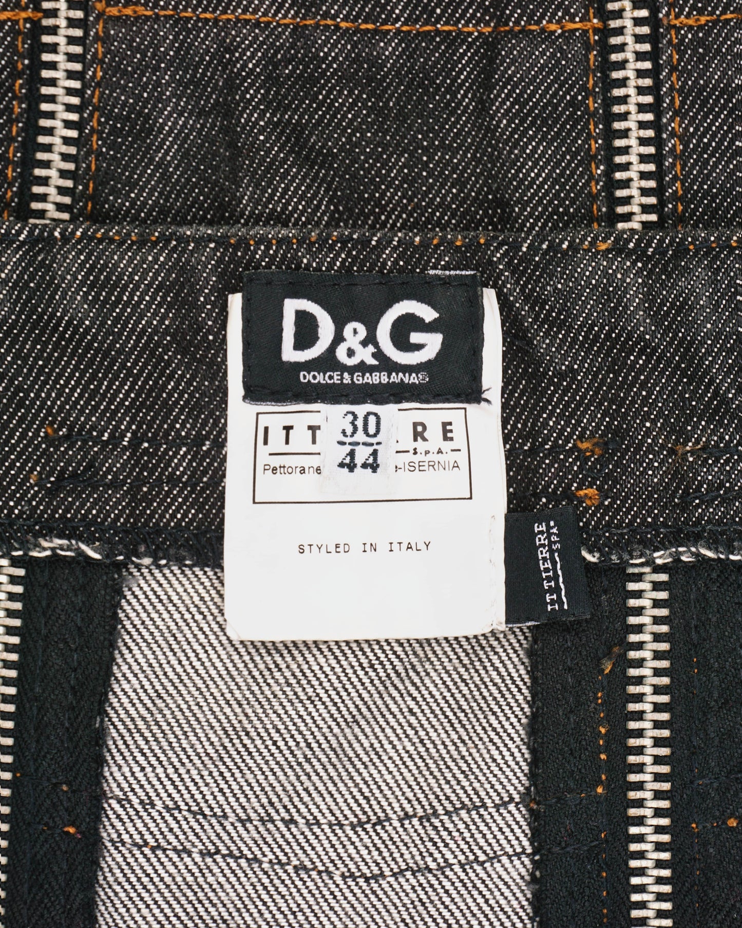 Dolce & Gabbana SS04 Multi-Zipper Denim Skirt