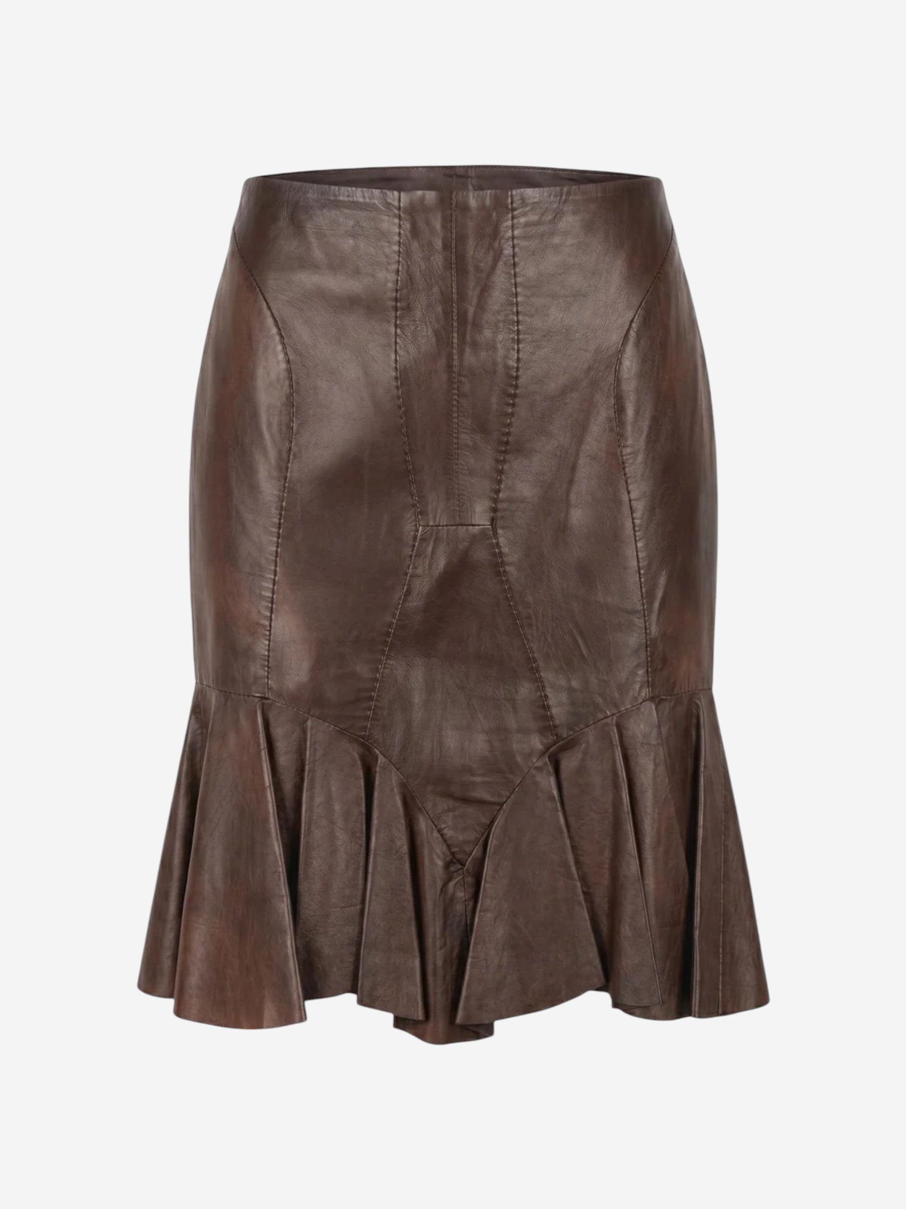 Yves Saint Laurent Rive Gauche by Tom Ford SS03 ‘Anatomic’ Leather Ruffle Mermaid Skirt