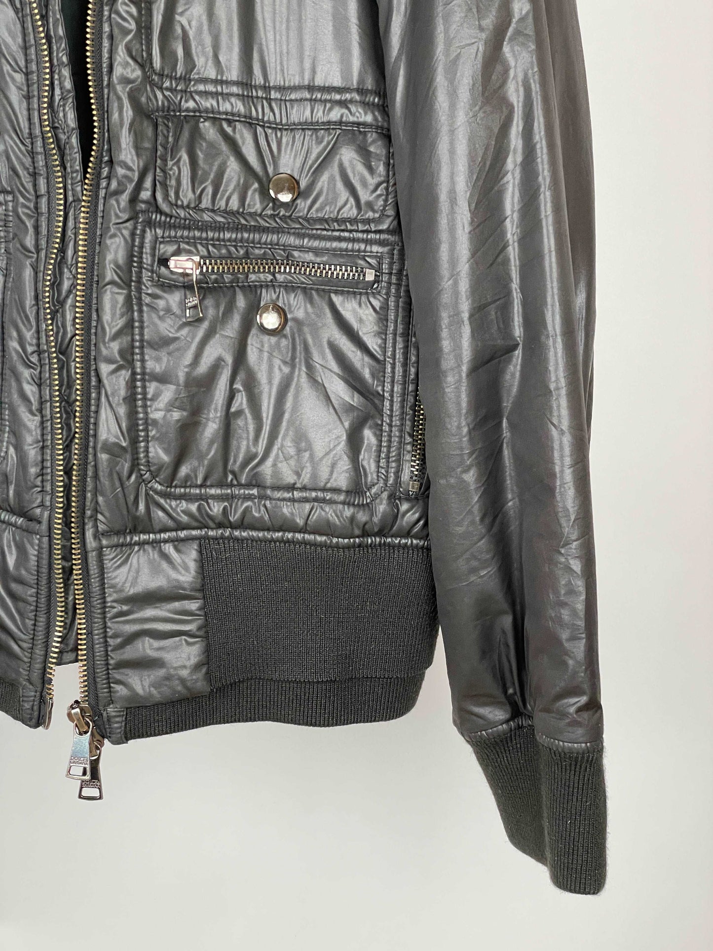 Dolce & Gabbana FW07 Black Multi-Zipper Bomber Jacket