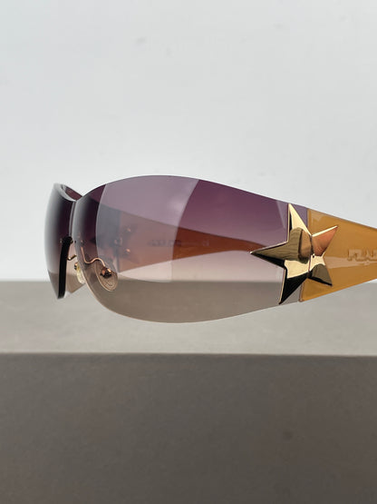 Prada SS04 ‘SPR72G’ Star Wrap Mask Shield Sunglasses