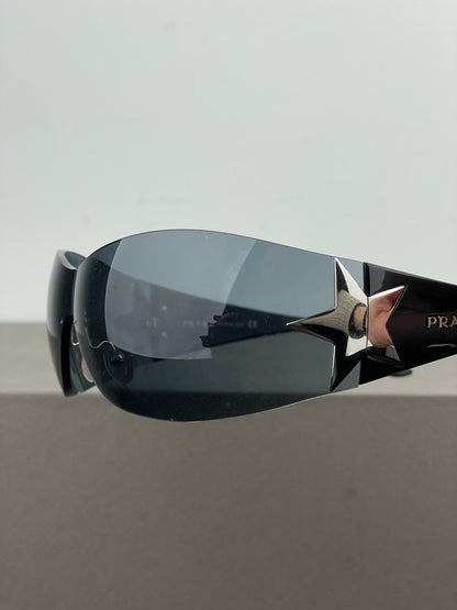 Prada SS04 ‘SPR72G’ Star Wrap Mask Shield Sunglasses