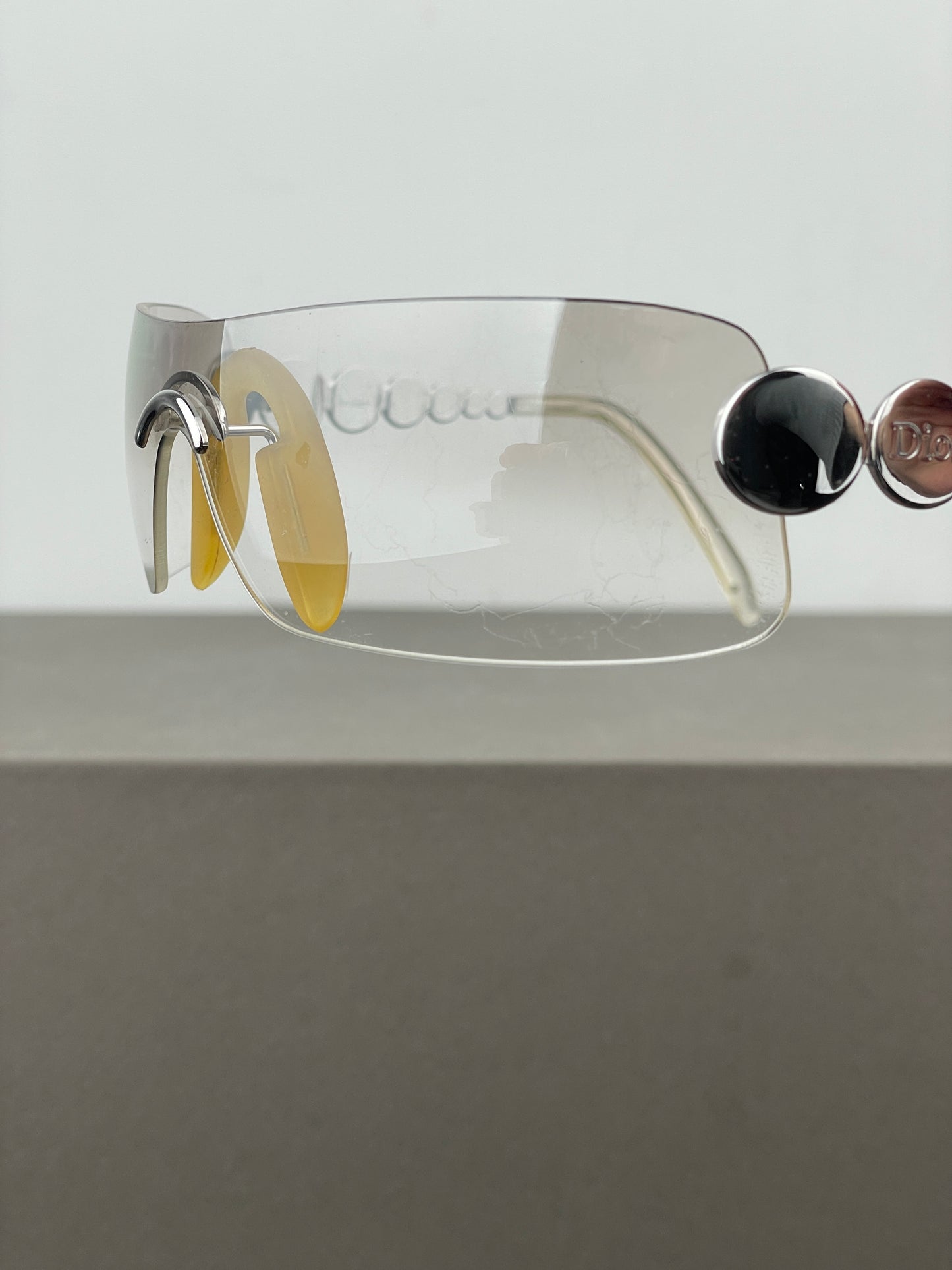 Dior by Galliano SS04 ‘Millenium’ Ruthenium Wrap Mask Shield Sunglasses