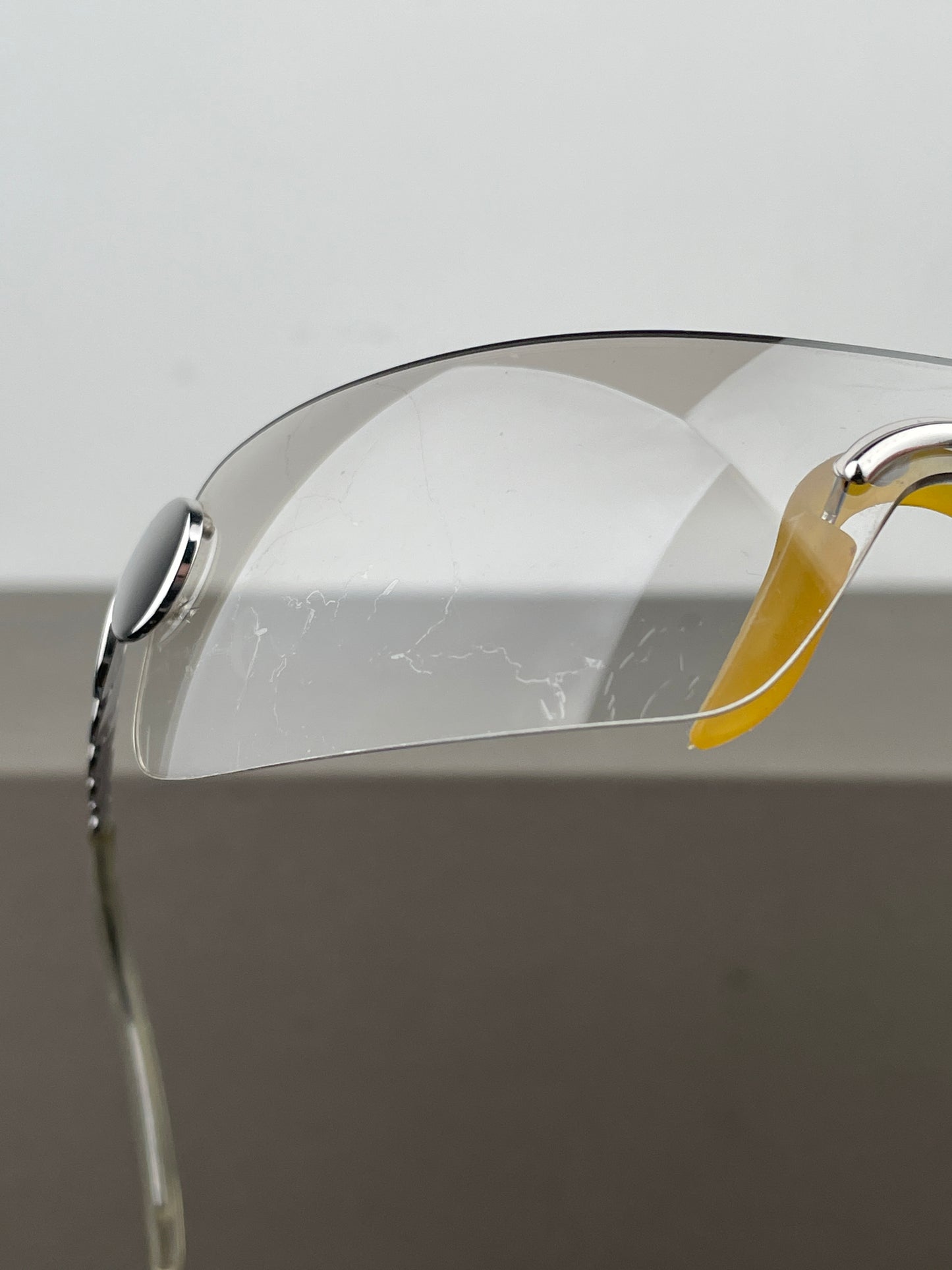 Dior by Galliano SS04 ‘Millenium’ Ruthenium Wrap Mask Shield Sunglasses