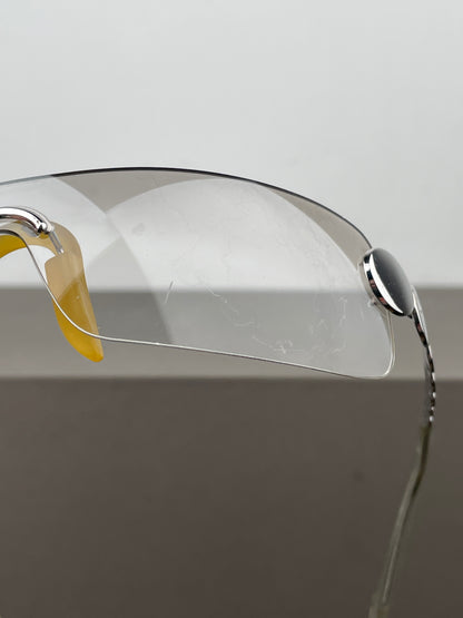 Dior by Galliano SS04 ‘Millenium’ Ruthenium Wrap Mask Shield Sunglasses