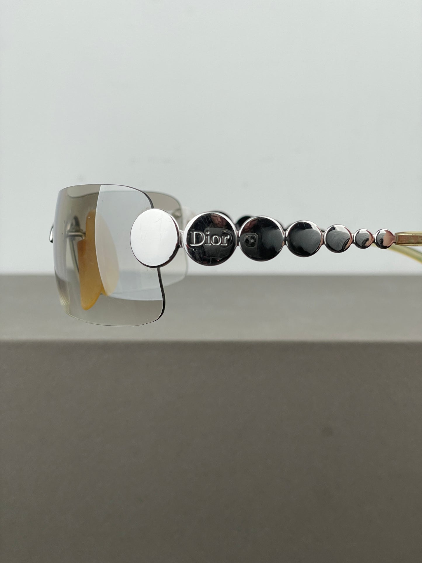 Dior by Galliano SS04 ‘Millenium’ Ruthenium Wrap Mask Shield Sunglasses