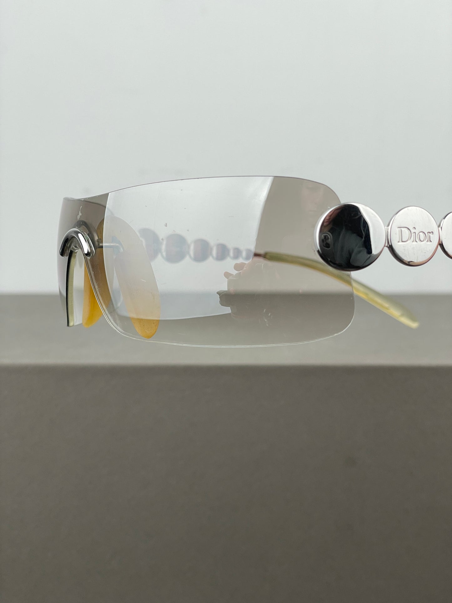 Dior by Galliano SS04 ‘Millenium’ Ruthenium Wrap Mask Shield Sunglasses