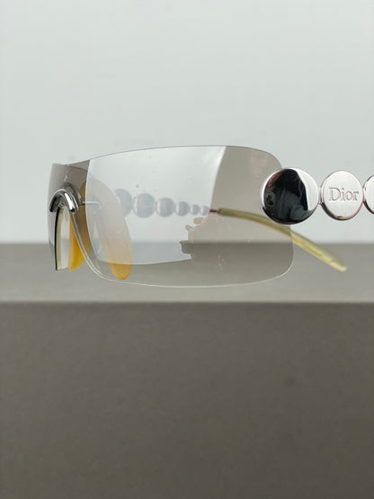 Dior by Galliano SS04 ‘Millenium’ Ruthenium Wrap Mask Shield Sunglasses