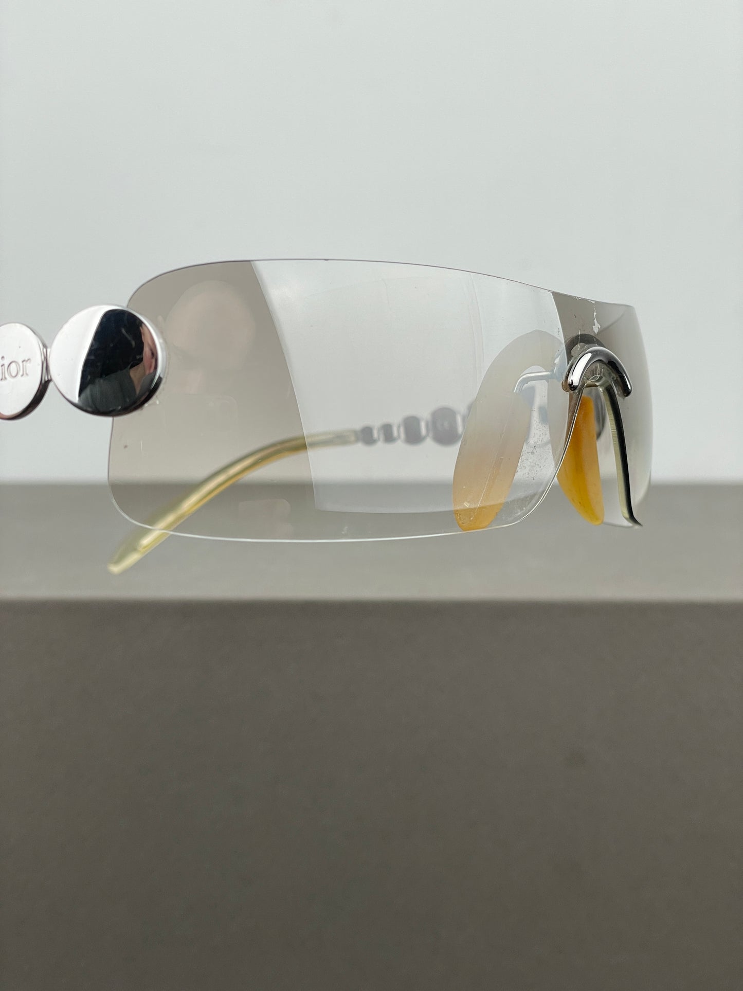 Dior by Galliano SS04 ‘Millenium’ Ruthenium Wrap Mask Shield Sunglasses