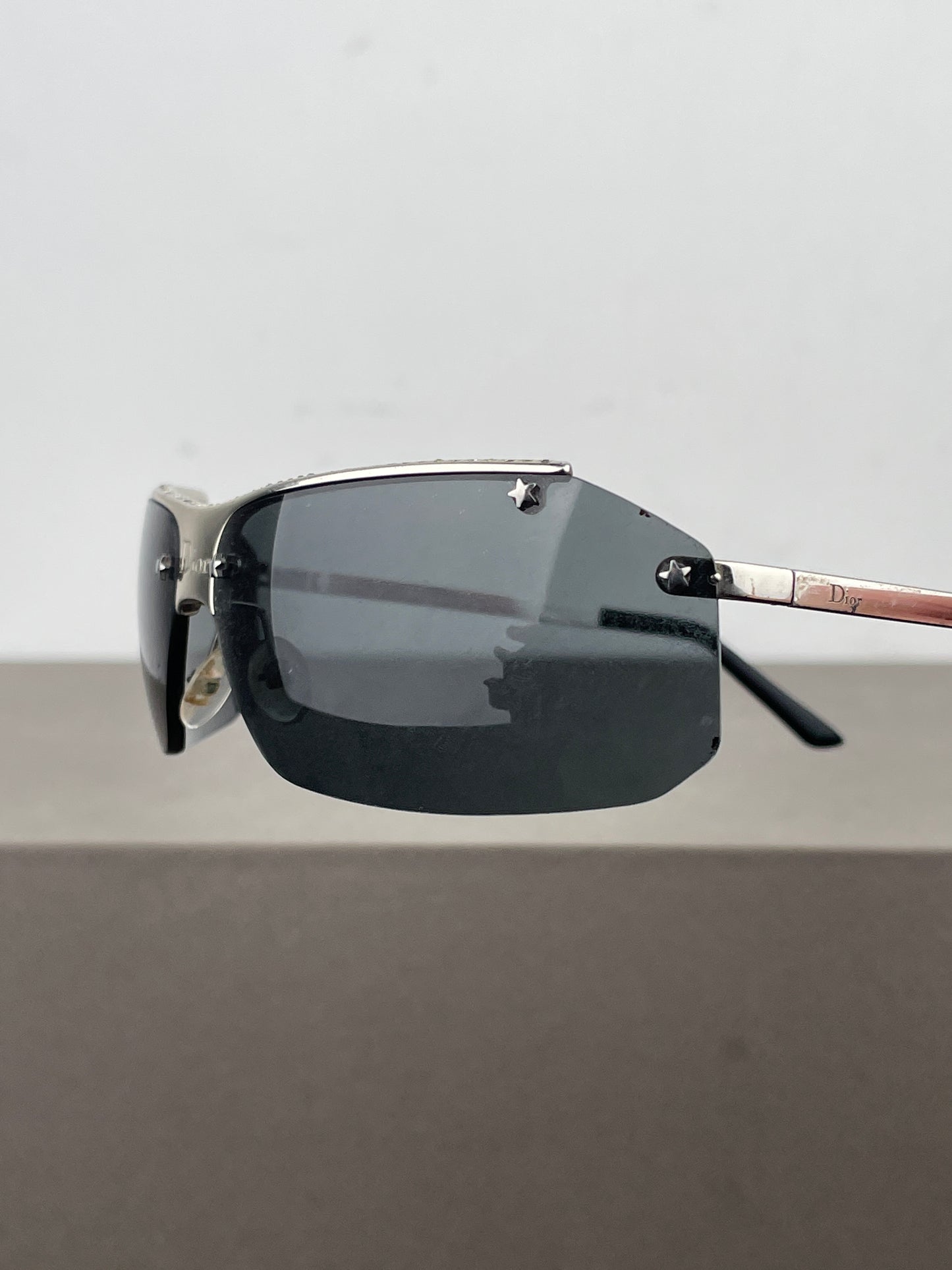 Dior by Galliano 2000s ‘Dior Hit 2’ Swarovski Rhinestone Rimless Sunglasses