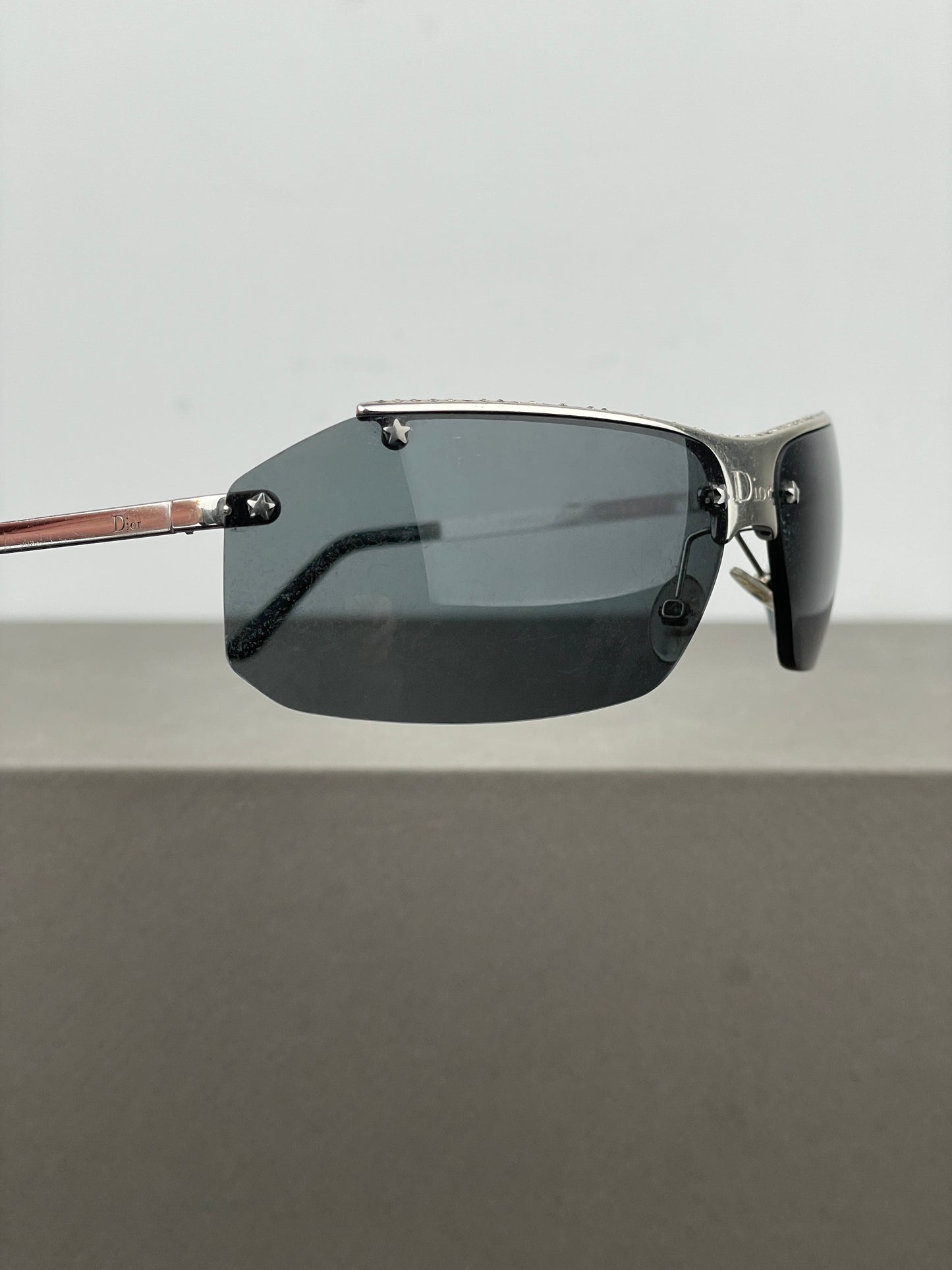 Dior by Galliano 2000s ‘Dior Hit 2’ Swarovski Rhinestone Rimless Sunglasses