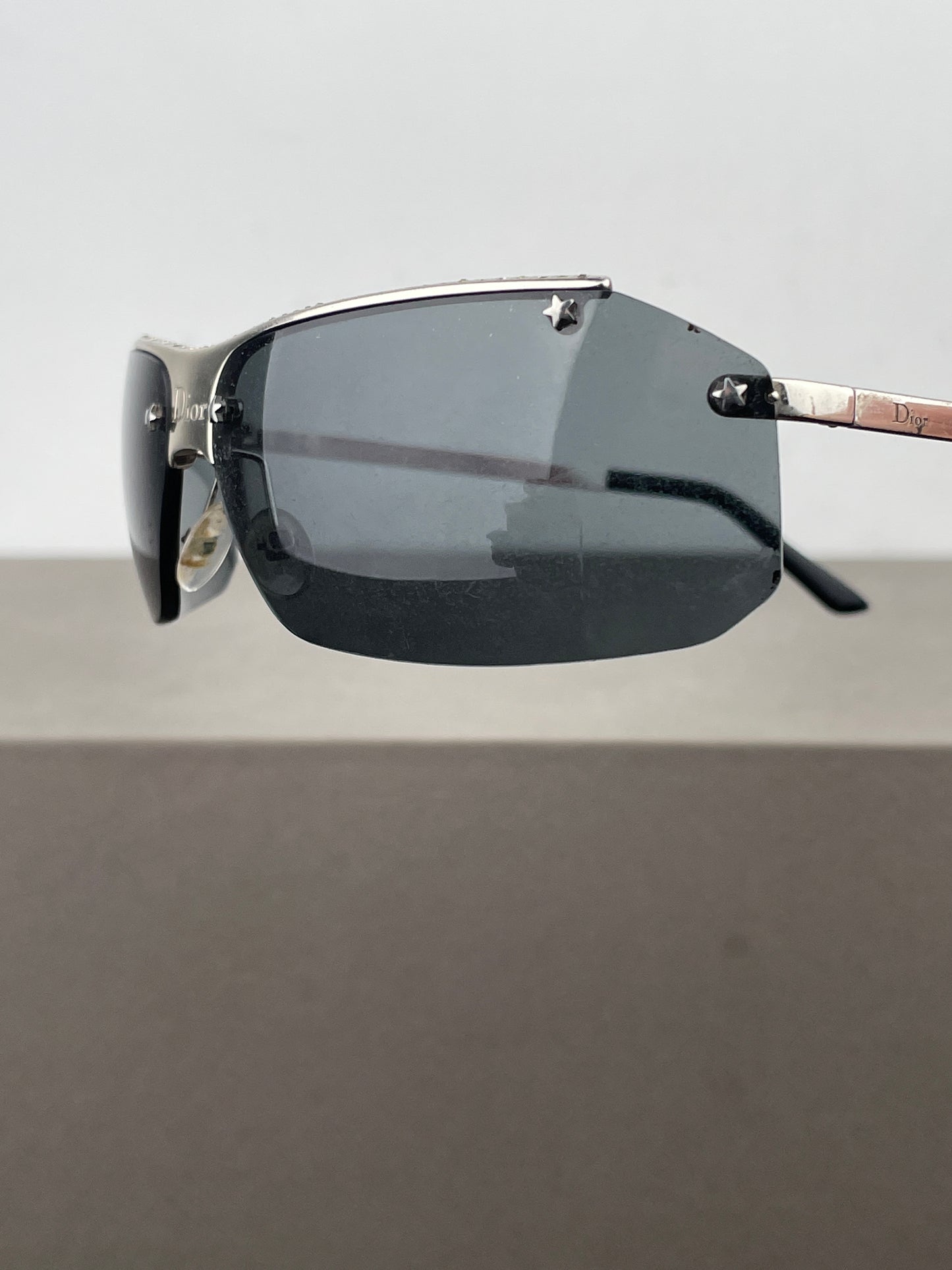 Dior by Galliano 2000s ‘Dior Hit 2’ Swarovski Rhinestone Rimless Sunglasses