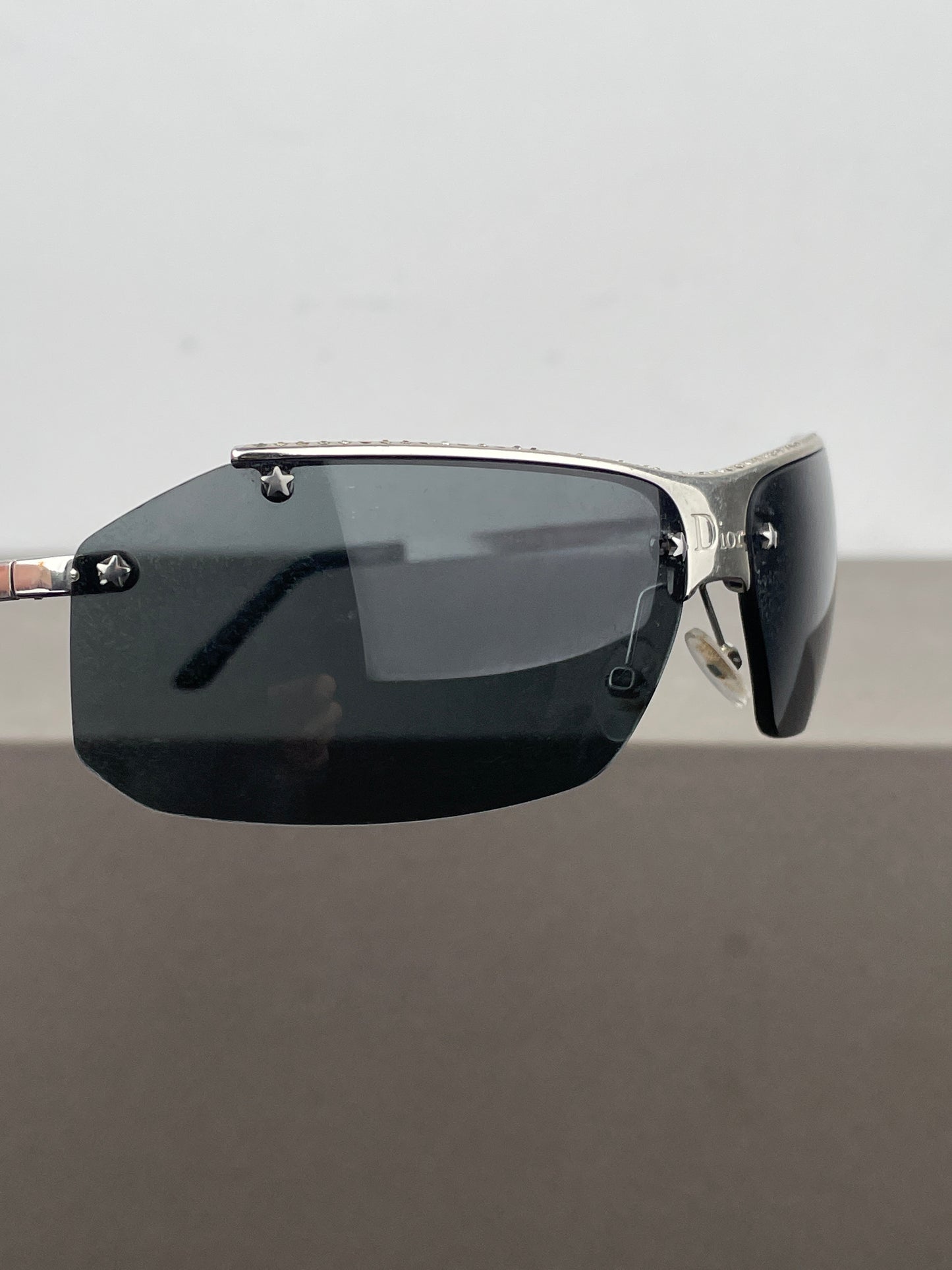 Dior by Galliano 2000s ‘Dior Hit 2’ Swarovski Rhinestone Rimless Sunglasses