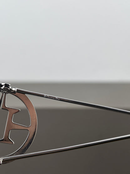 Dior by Galliano 2000s ‘Calandre’ Rimless Wrap Mask Shield Sunglasses